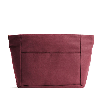 Maroon*Zipper*Medium | Medium canvas bag insert for organization