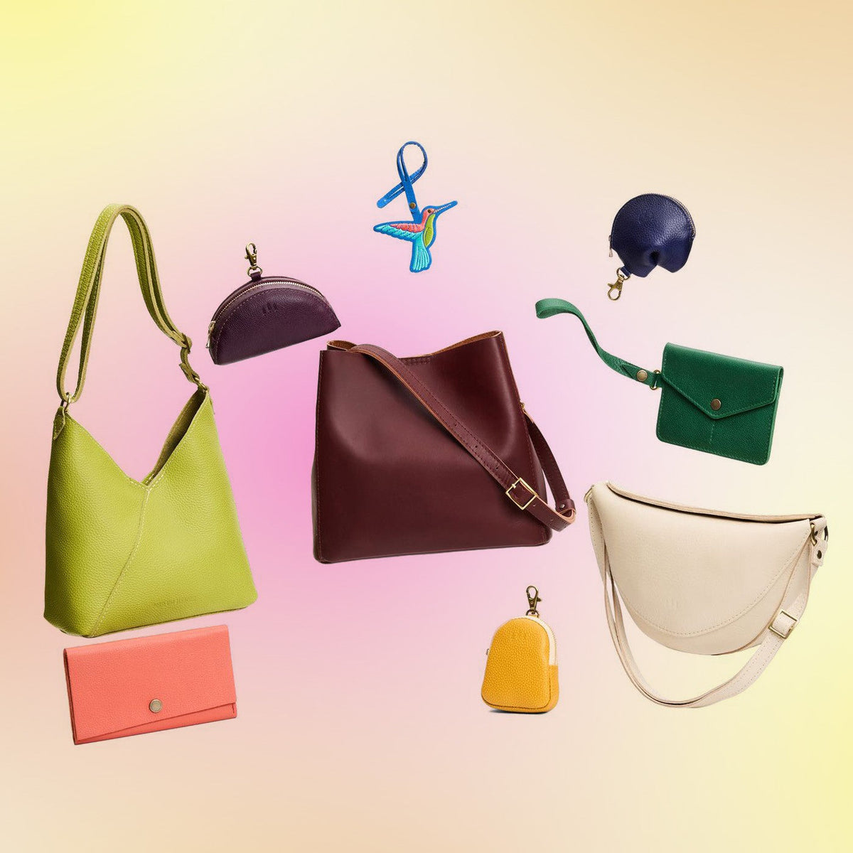Classic Mix Mystery Box | a collection of three bags and six small goods on a gradient background