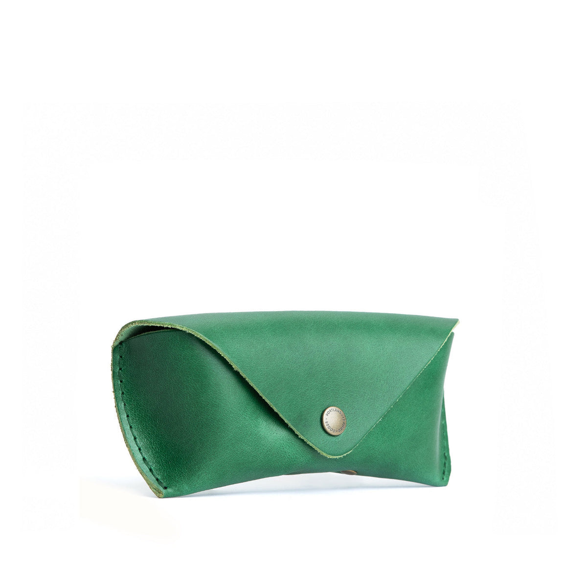 Cowboy Mint | Leather sunglasses case with snap closure