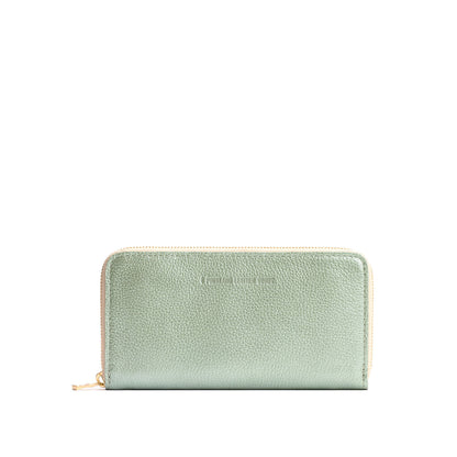 Beetle | Large accordion leather wallet with zipper and PLG logo