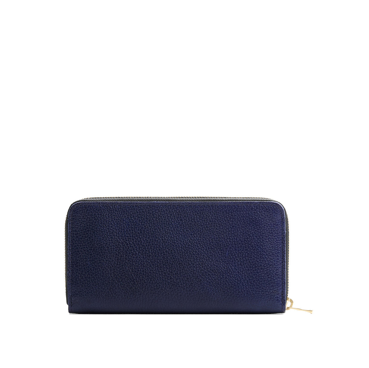 Cobalt | Large accordion leather wallet with zipper and PLG logo