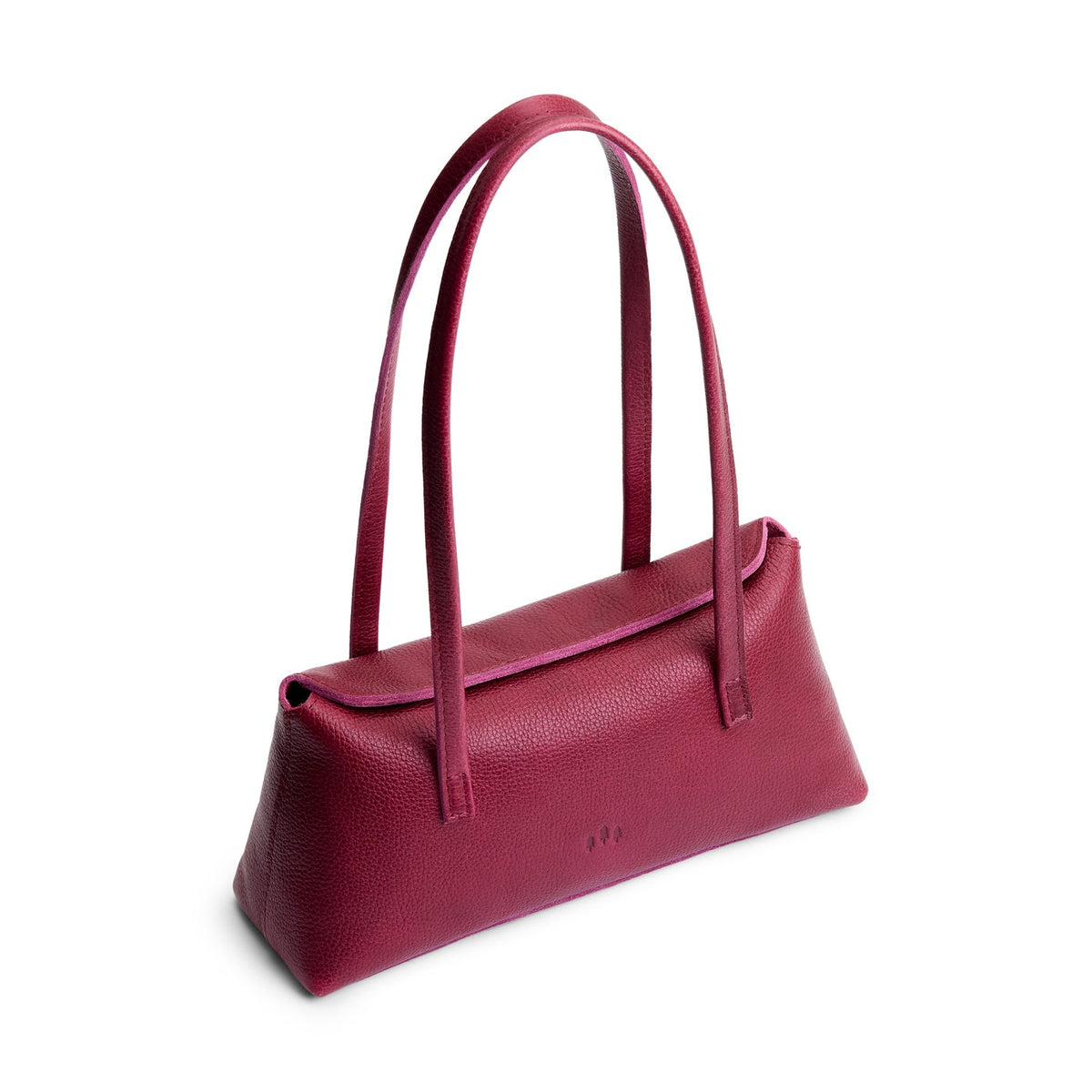 Orchid | Leather bowler bag with magnetic closure