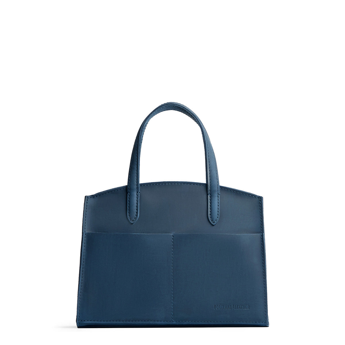 Deep Water*Medium | Leather tote bag with handles, adjustable crossbody strap, zipper top, and two back pockets