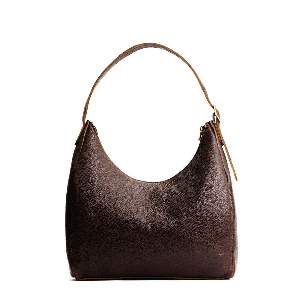 Coldbrew*Large | U-shaped, flat-bottomed leather shoulder bag with adjustable strap