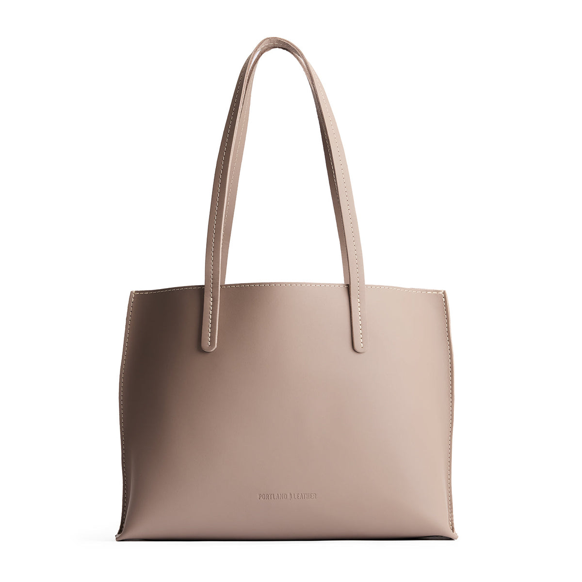 Stone*Medium | Leather tote bag with interior snap key loop