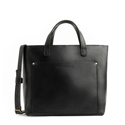 Black*Zipper | Midsize crossbody tote with handles and a pocket