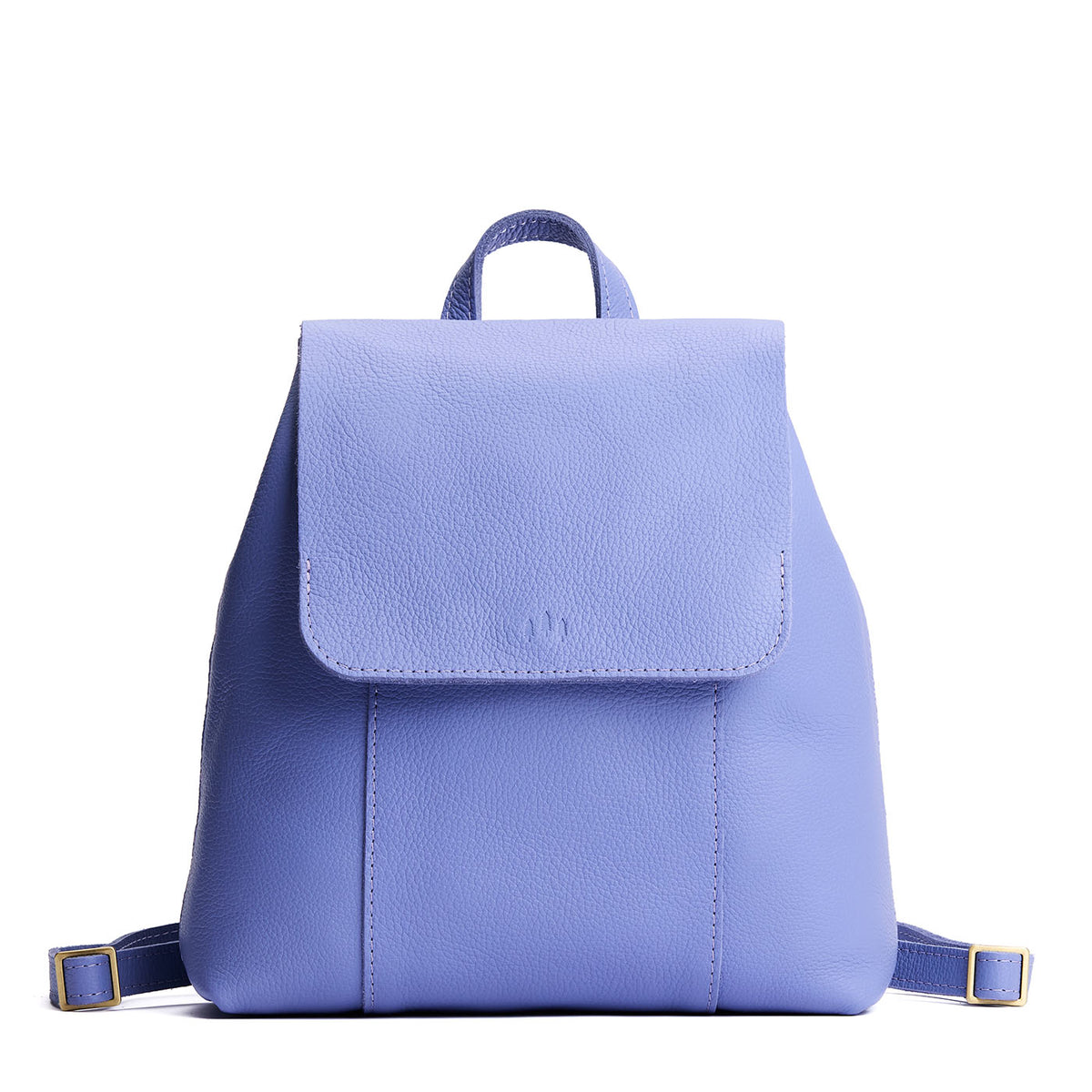 Aster | Leather backpack with magnetic flap closure on a white background
