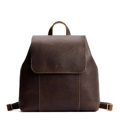 Coldbrew | Leather backpack with magnetic flap closure on a white background