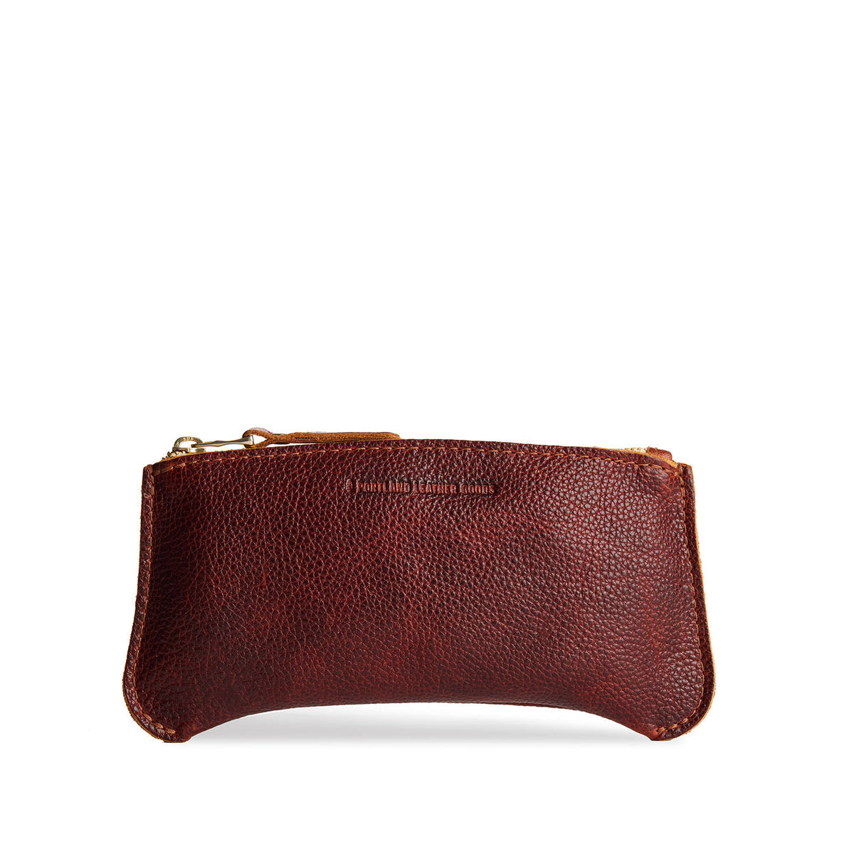 Nutmeg*Large | Small pouch with a top zipper and unique curved bottom