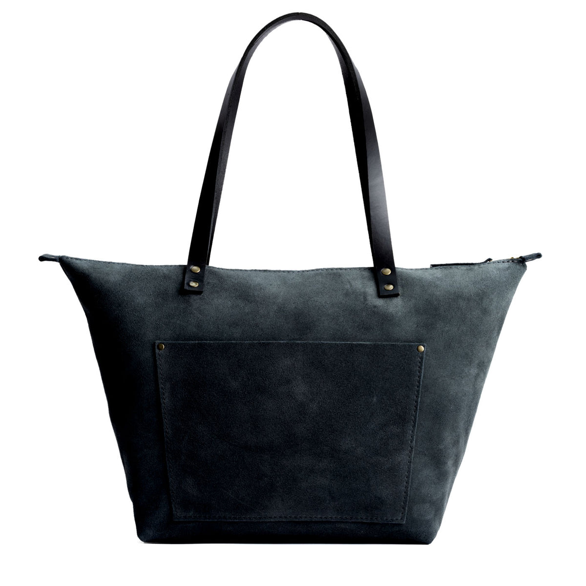 Peppercorn*Zipper | Large leather tote bag with sturdy bridle handles and front pocket