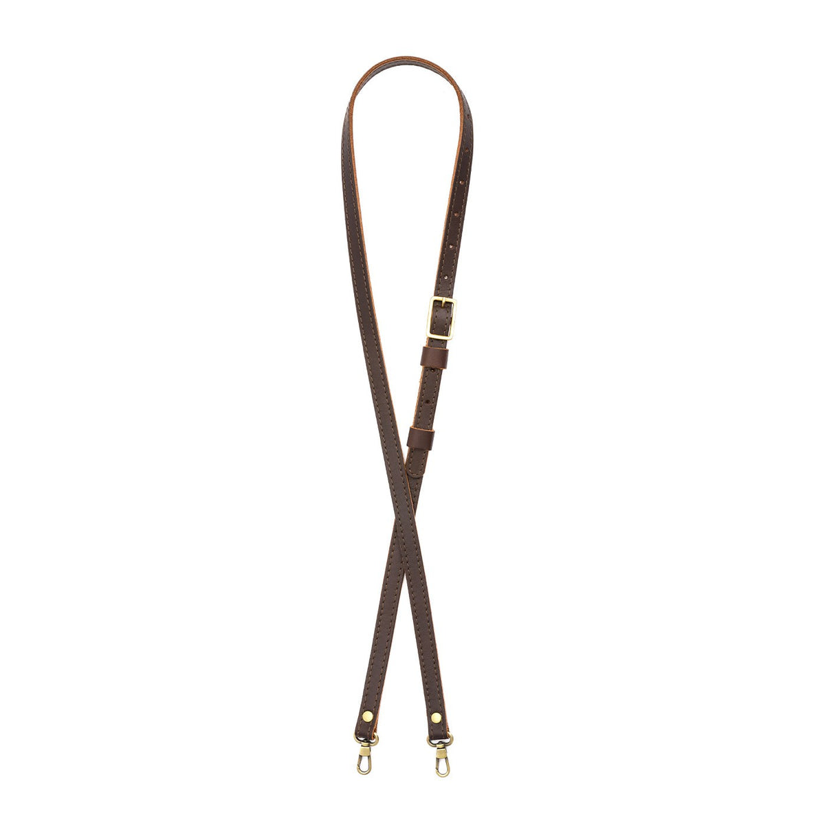 Grizzly | Leather crossbody strap with metal buckle and lever snap swivel clasps