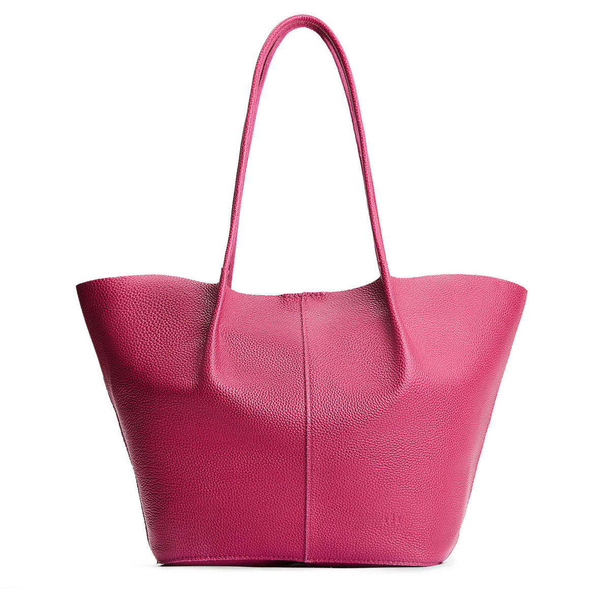 Cosmo*Oversized | Extra wide bucket shaped tote bag with matching leather handles