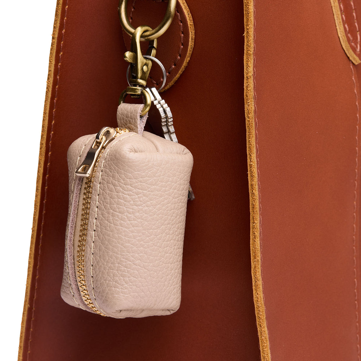 Oatmilk | Leather small keychain pouch