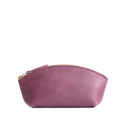 Kyoto*Eclipse | Spacious leather makeup bag with curved seams and top zipper