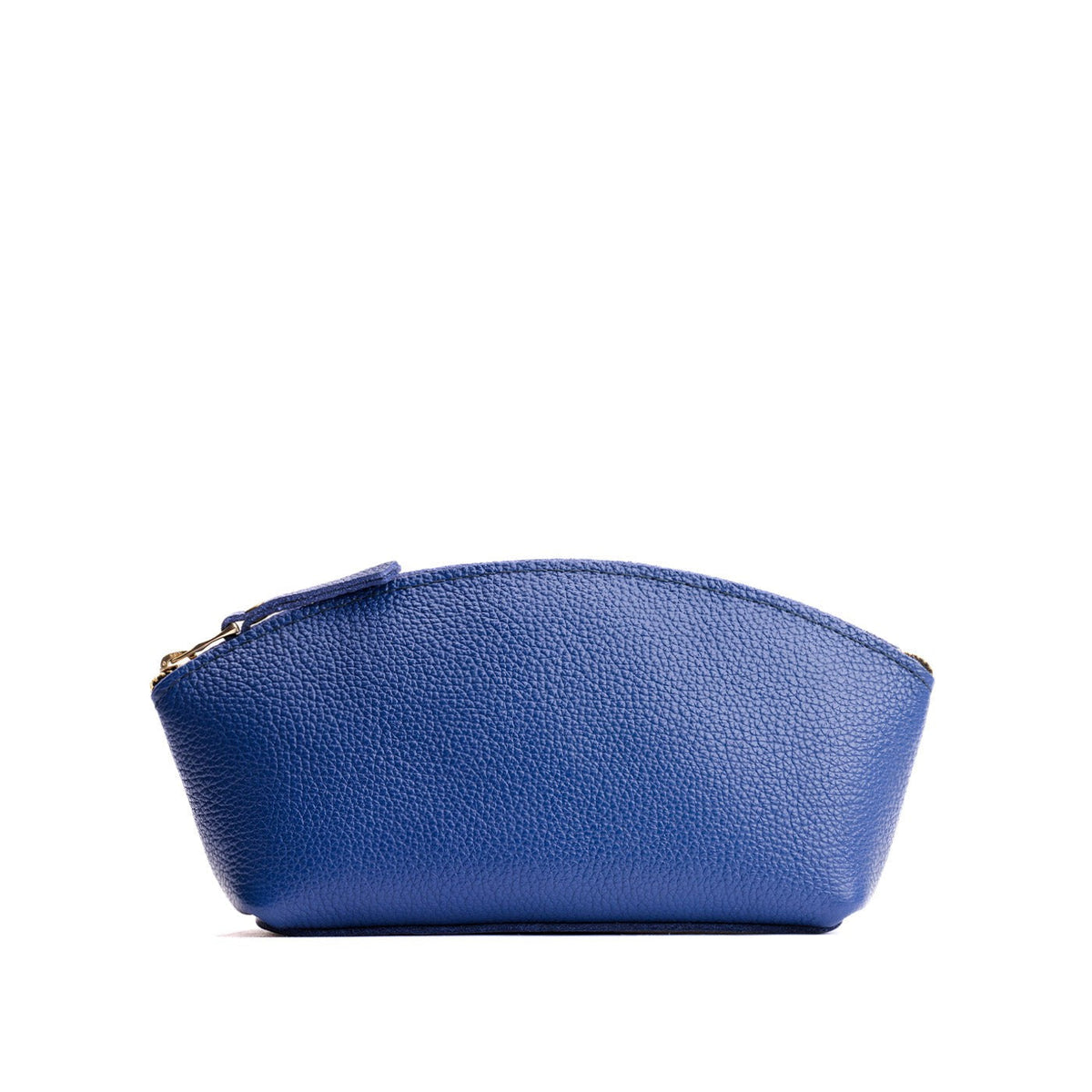 Molino Blue*Eclipse | Spacious leather makeup bag with curved seams and top zipper