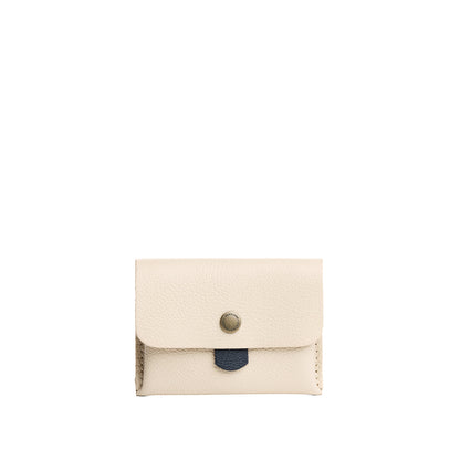 Pebbled Bone | Envelope snap wallet with contrast pull tab