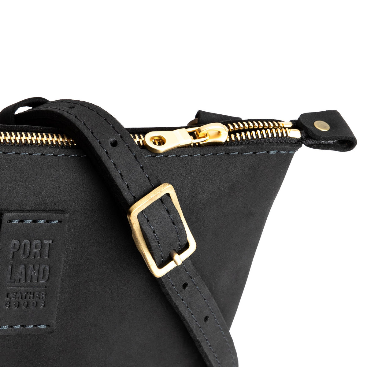Shadow Black | Small rectangular crossbody purse with top zipper and interior pocket
