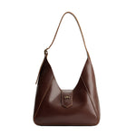 Chocolate Brown | Structured hobo shoulder bag with adjustable strap and magnetic closure