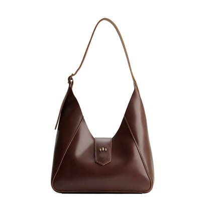 Chocolate Brown | Structured hobo shoulder bag with adjustable strap and magnetic closure