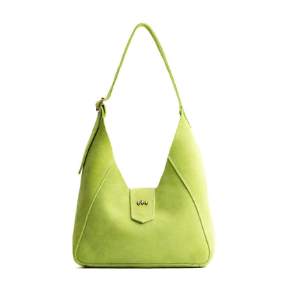 Lime | Structured hobo shoulder bag with adjustable strap and magnetic closure