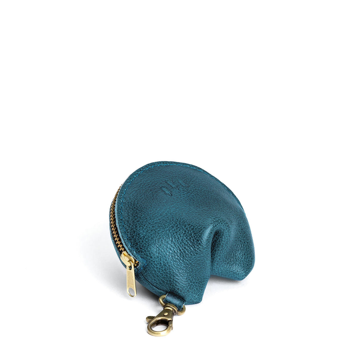 Lagoon | Leather fortune cookie shaped keychain pouch