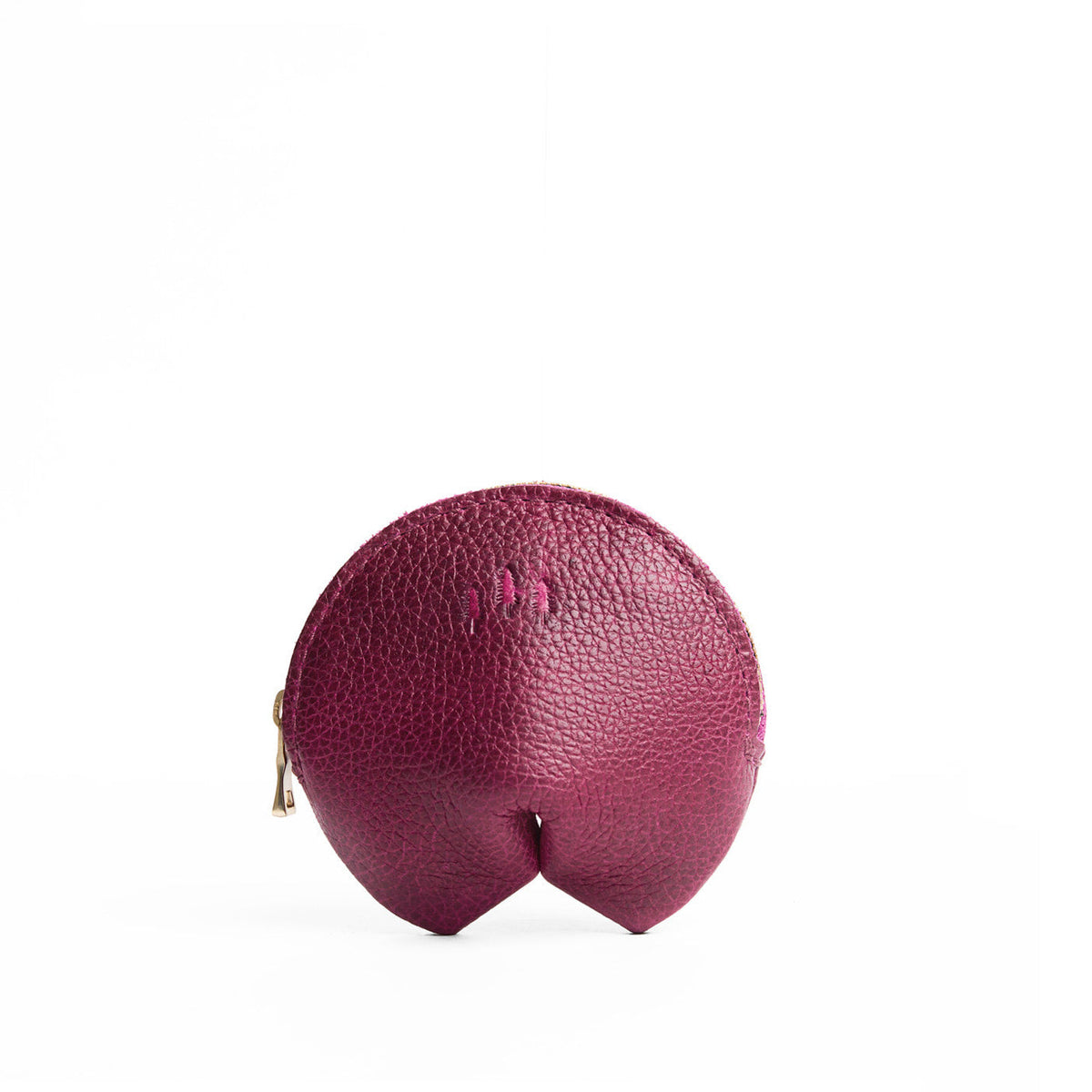 Orchid | Leather fortune cookie shaped keychain pouch