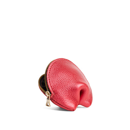 Reba Red | Leather fortune cookie shaped pouch