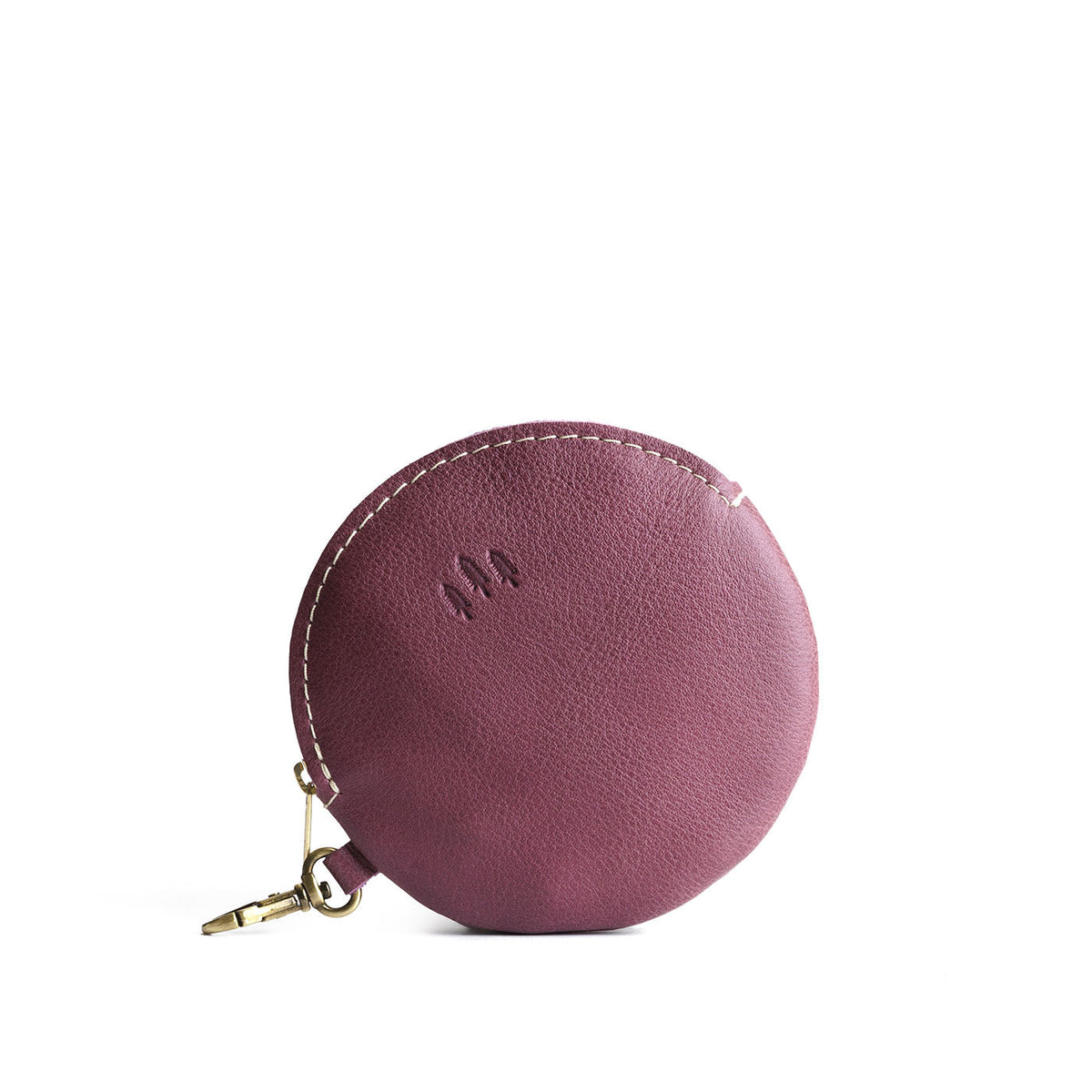 Kyoto | Leather flat round keychain pouch