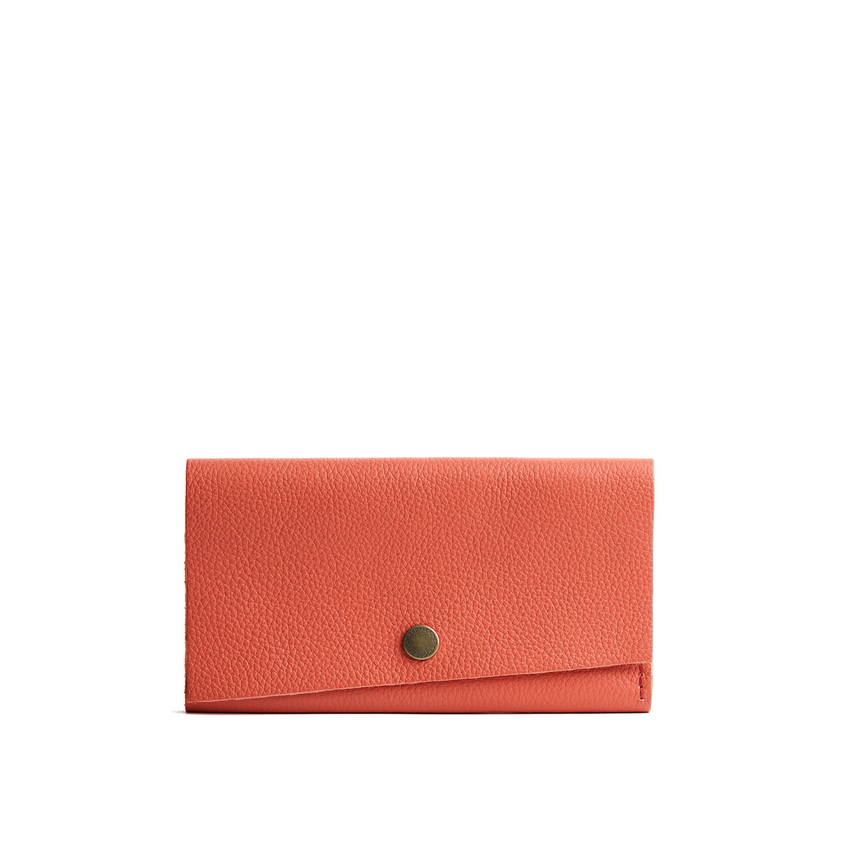 Coral | Leather wallet with snap closure