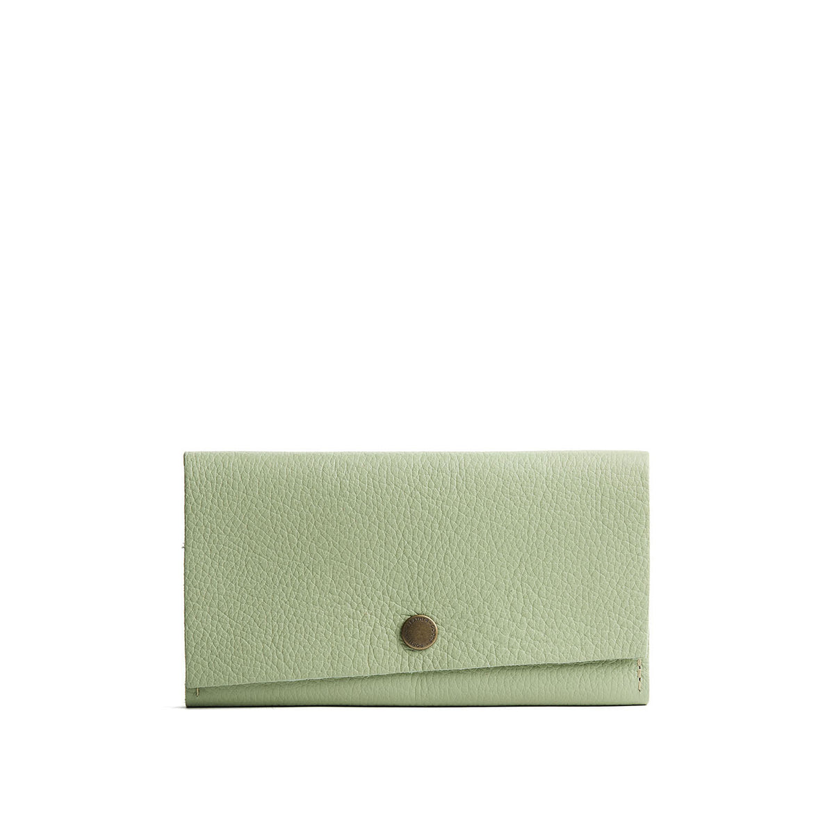 Pistachio | Leather wallet with snap closure