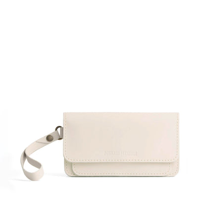 Bone | Leather wallet clutch with wristlet and magnetic closure
