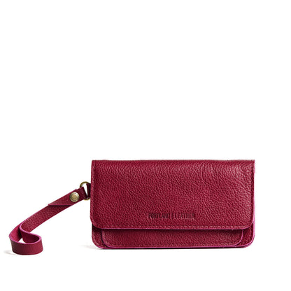 Orchid | Leather wallet clutch with wristlet and magnetic closure