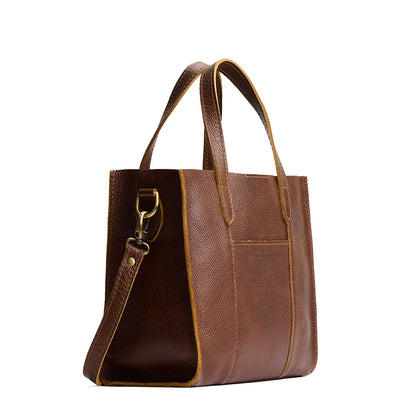 Asheville | Structured mid-size tote bag with overlapping panels and crossbody strap