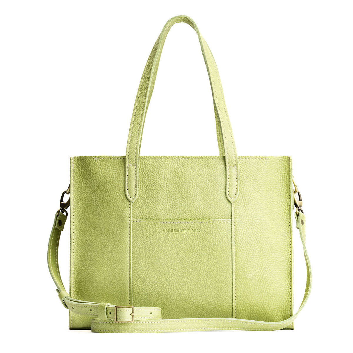 Sugar Snap*East/West | Structured wide tote bag with overlapping panels and crossbody strap