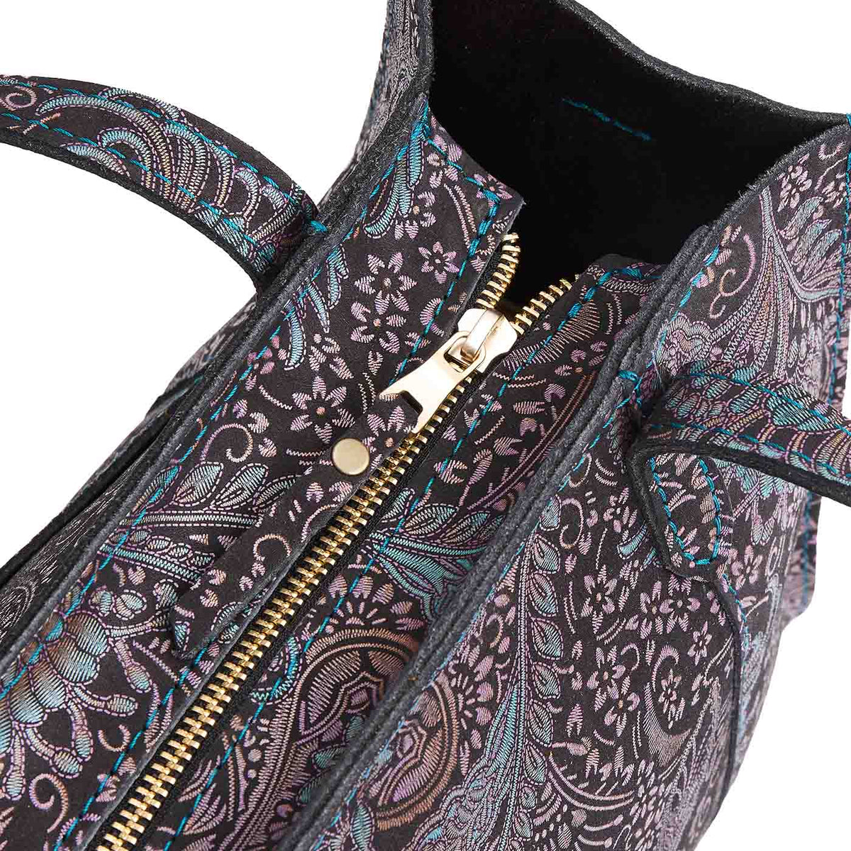 Masquerade*Zipper | Structured mid-size tote bag with overlapping panels and crossbody strap