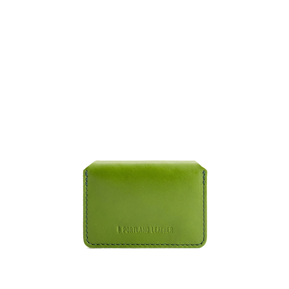 Green Apple | Small leather wallet with snap closure