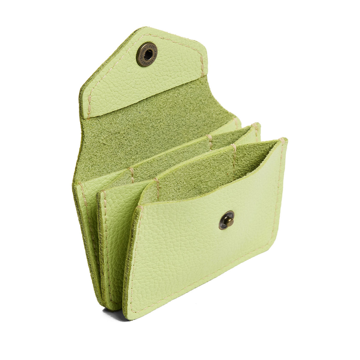 Shadow Lime*Plus | Small leather wallet with snap closure