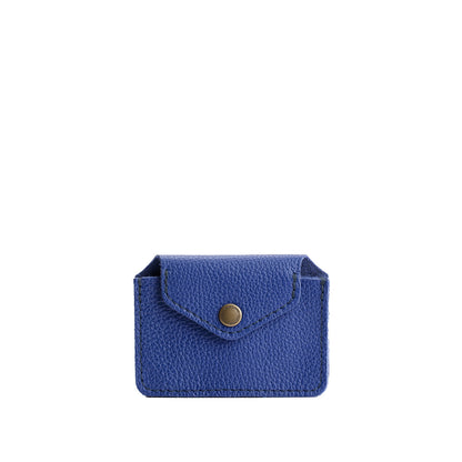 Molino Blue | Small leather wallet with snap closure