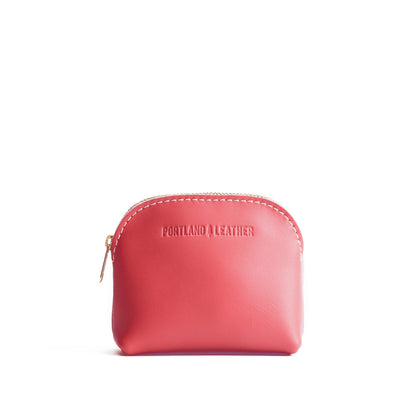 Begonia*Mini | Compact leather pouch with top zipper