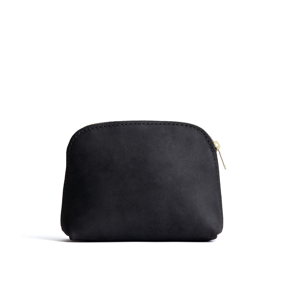 Shadow Black*Classic | Compact leather pouch with top zipper