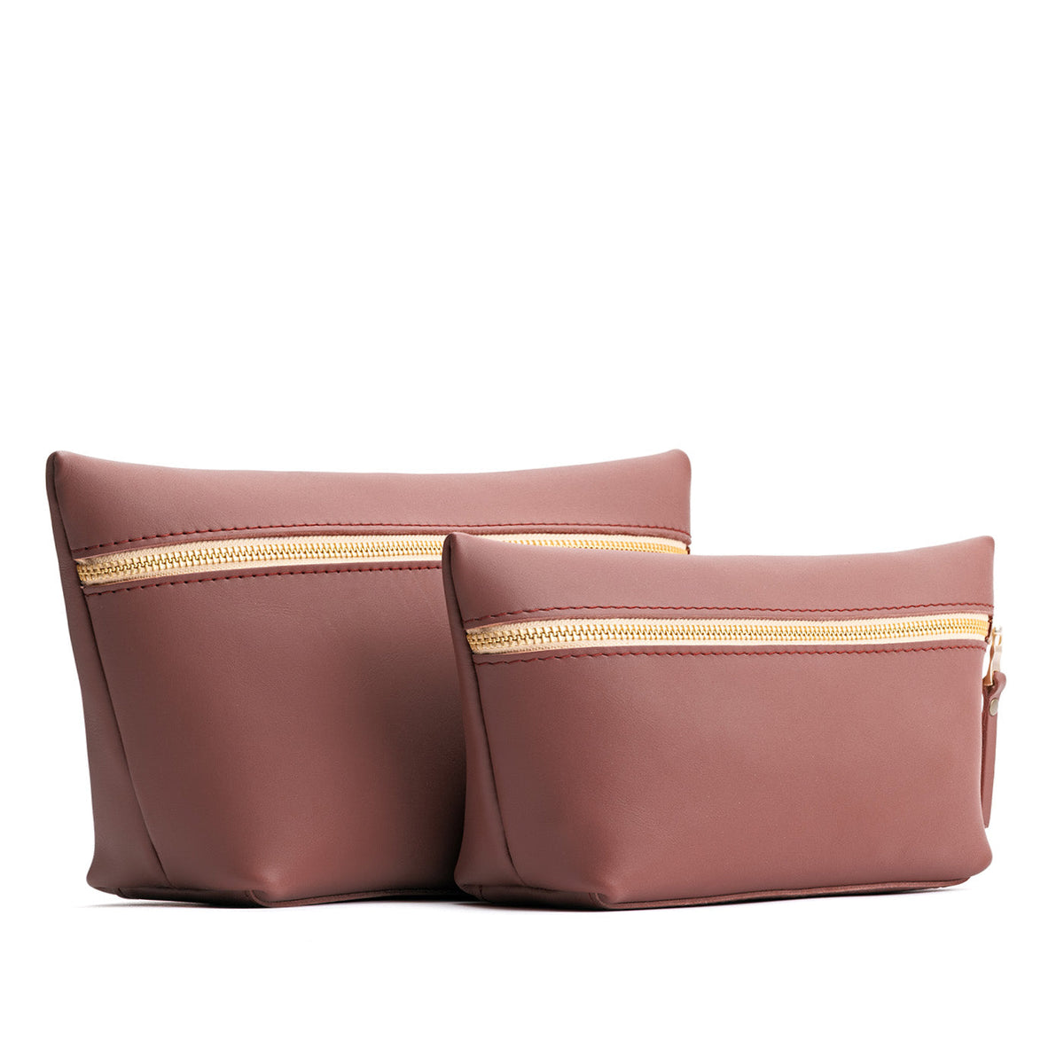 Sunkissed | Two large leather makeup bags with zipper
