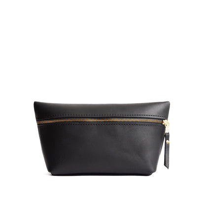 Black*Large | Large leather makeup bag with zipper