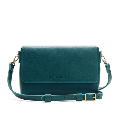 Sea Glass*Medium | Leather Crossbody Bag with Magnetic Messenger Bag Closure