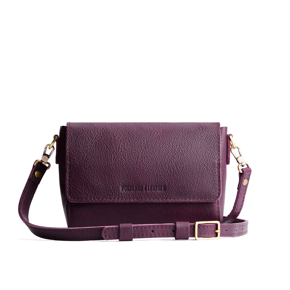 Plum*Mini | Leather Crossbody Bag with Magnetic Messenger Bag Closure