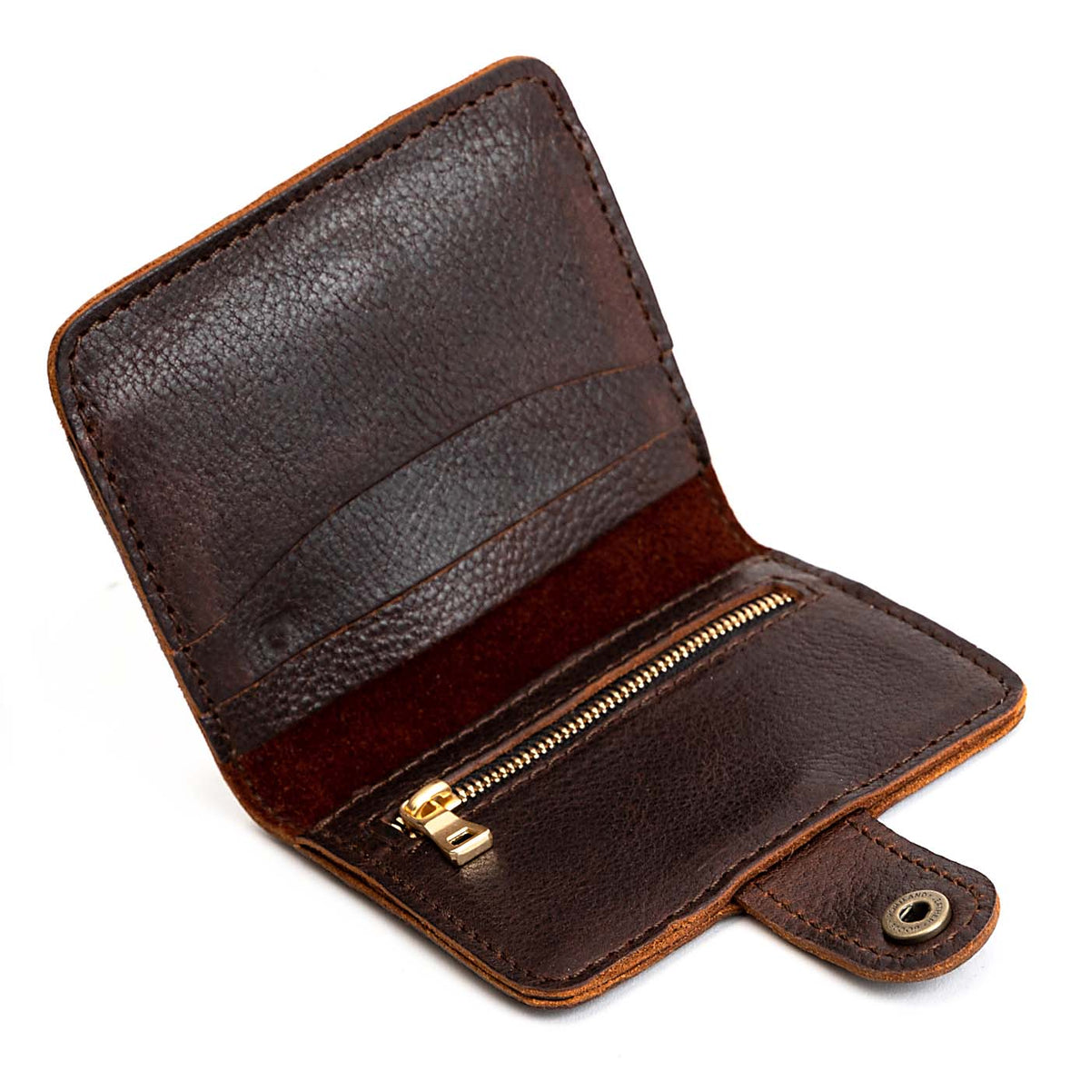Coldbrew | Small leather wallet with snap open