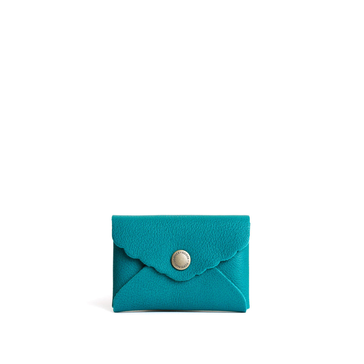 Baja | Small leather wallet with scalloped edge