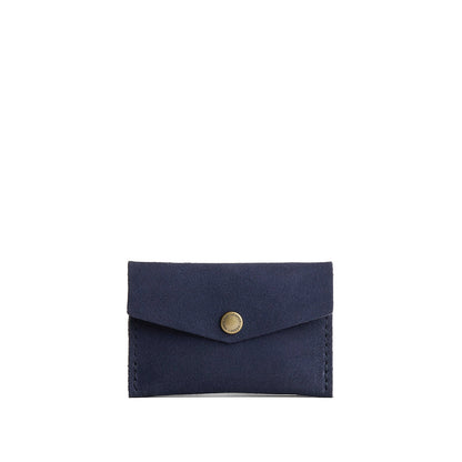 Alaska Blue | Small leather envelope card wallet with snap closure