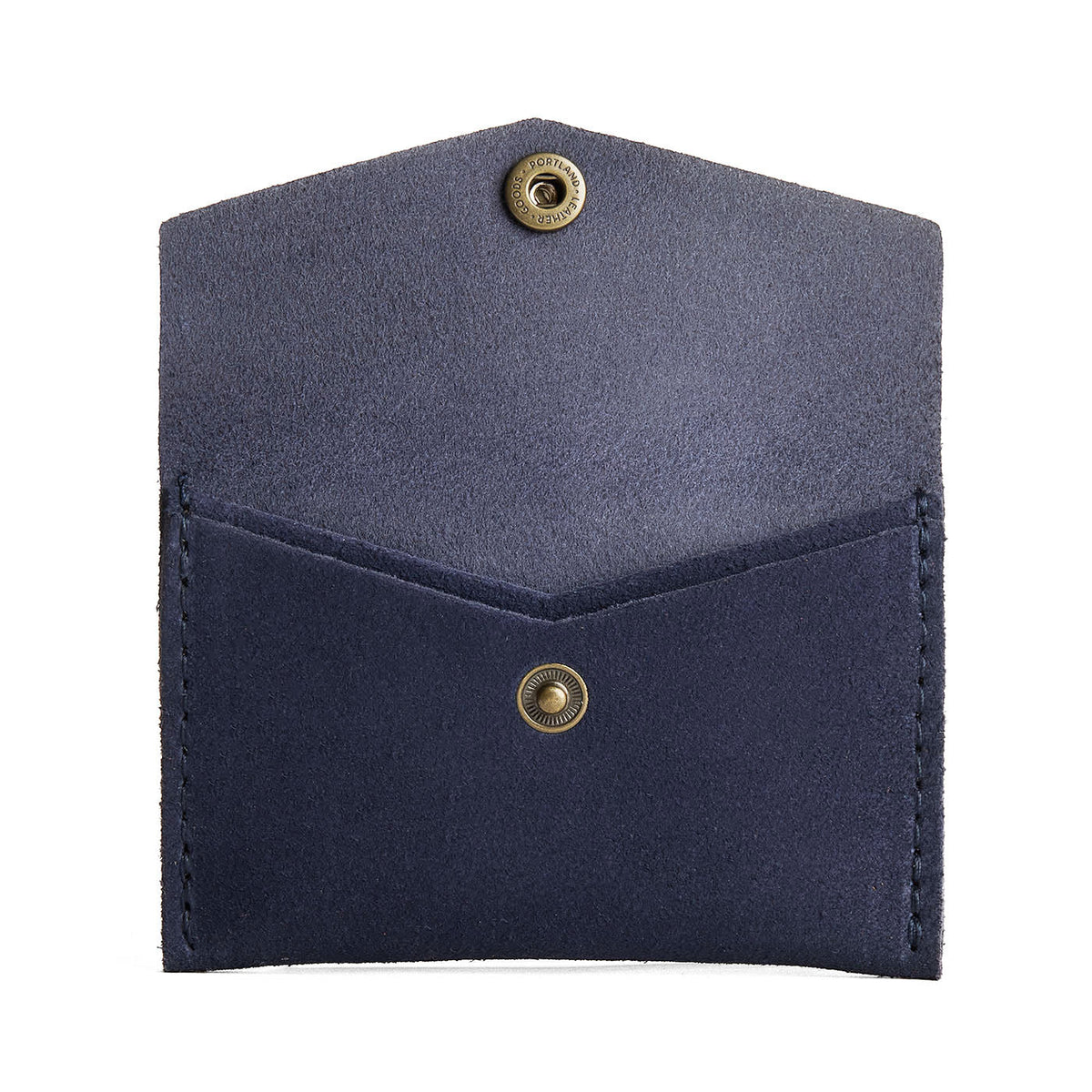 Alaska Blue | Small leather envelope card wallet with snap closure