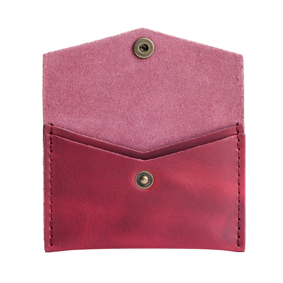 Anemone | Small leather card wallet with snap closure