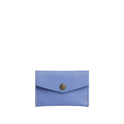 Aster | Small leather envelope card wallet with snap closure
